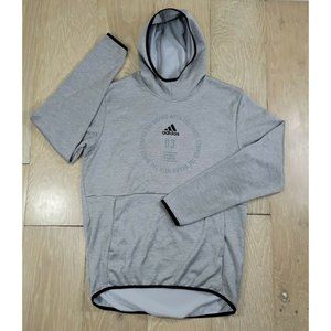 Men's Medium Climawarm Adidas Hoodie Hooded Sweatshirt Pockets Gray Pullover